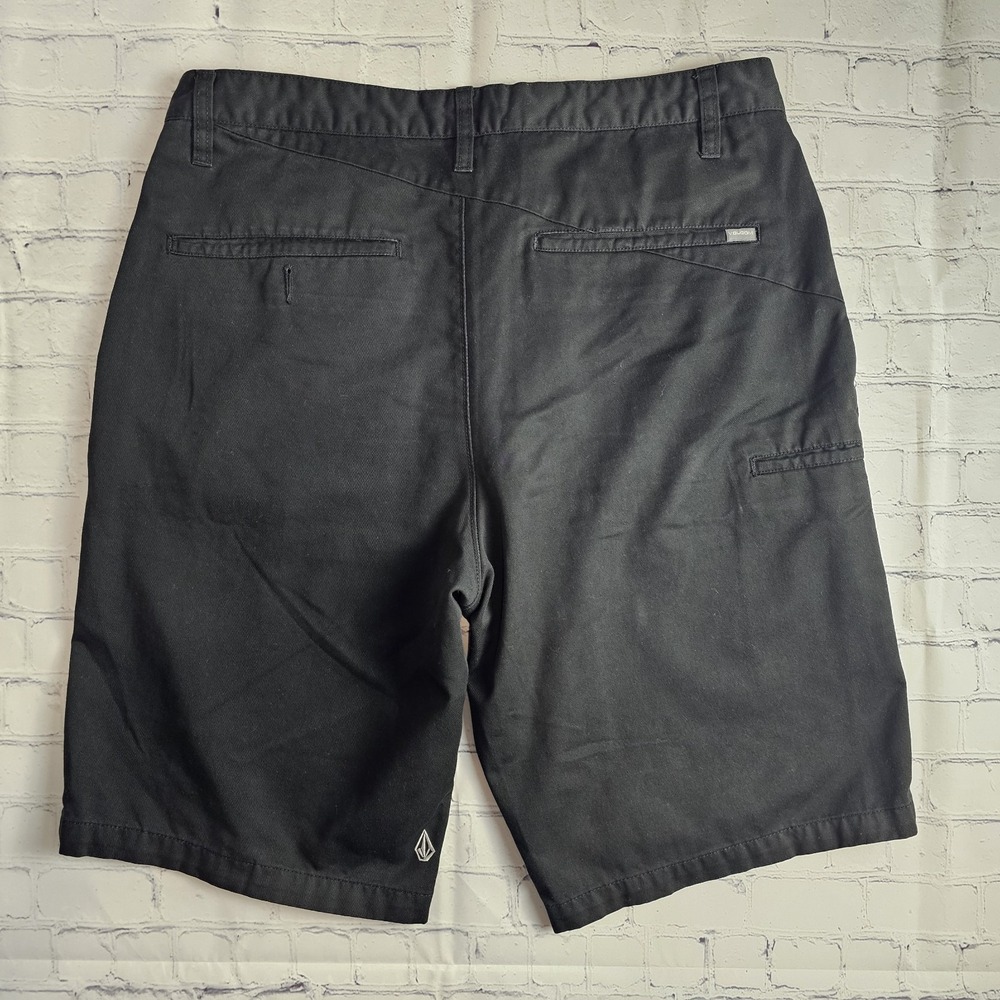 Volcolm Chino Shorts Mens Size 34 Black Baggy Skater Punk Golf Casual Flawed - Picture 2 of 12
